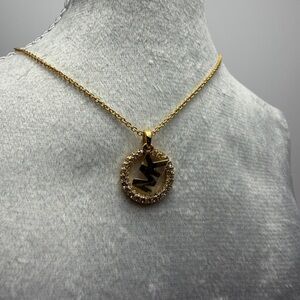 Michael Kors Gold Necklace with Crystal Pendant